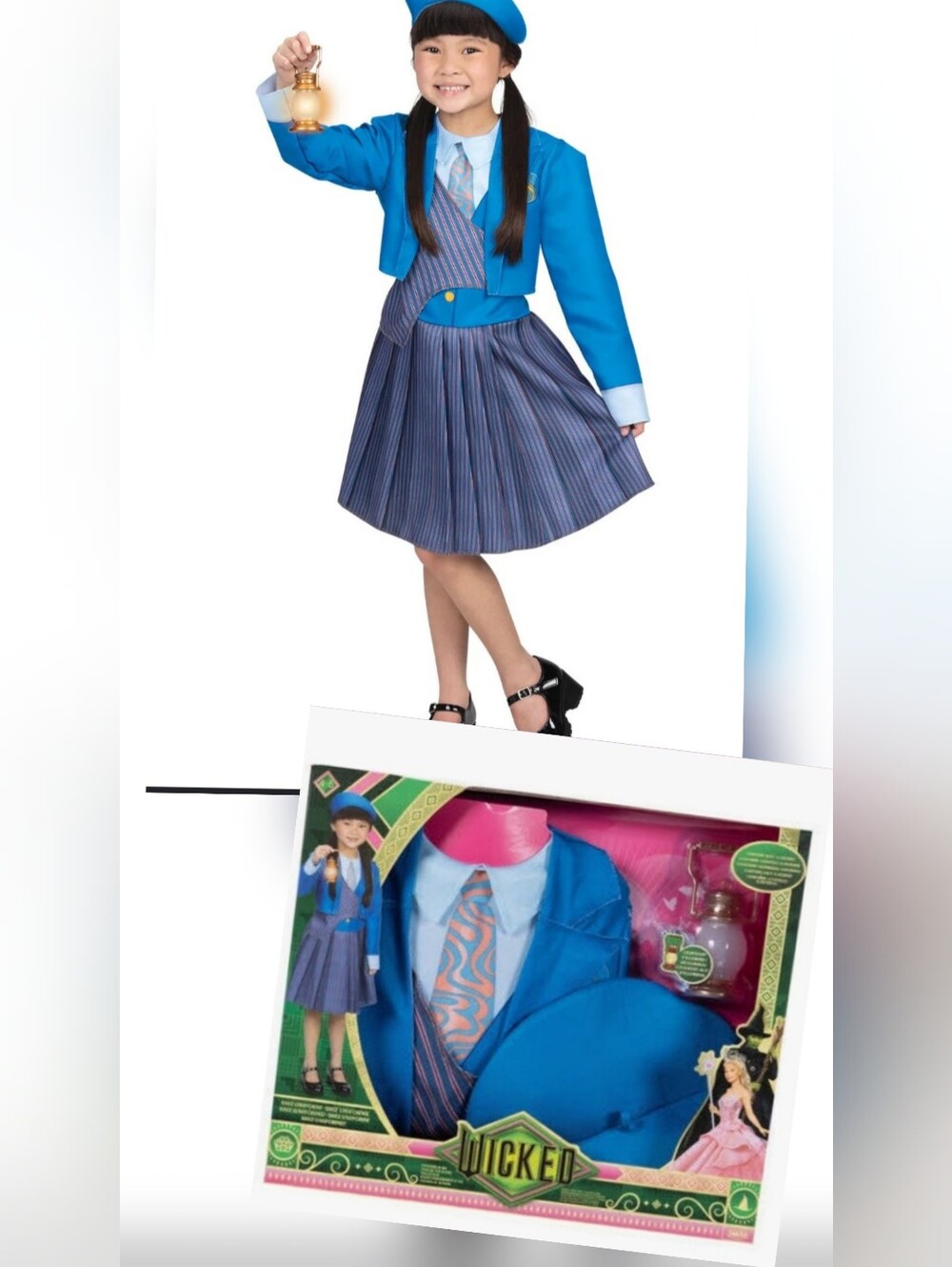 Wicked Themed Kids Costume Accessory Set in Bright Blue